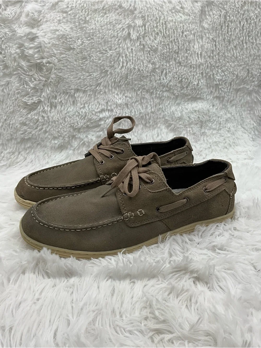 Perry Ellis Boat Shoe Size 11 Taupe Suede Loafers America Digger Men’s